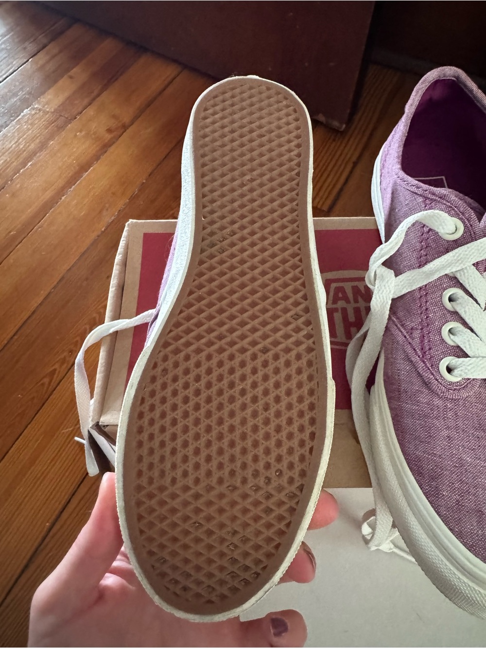 Vans Women's Plum Canvas Low-Top Sneakers with White Trim